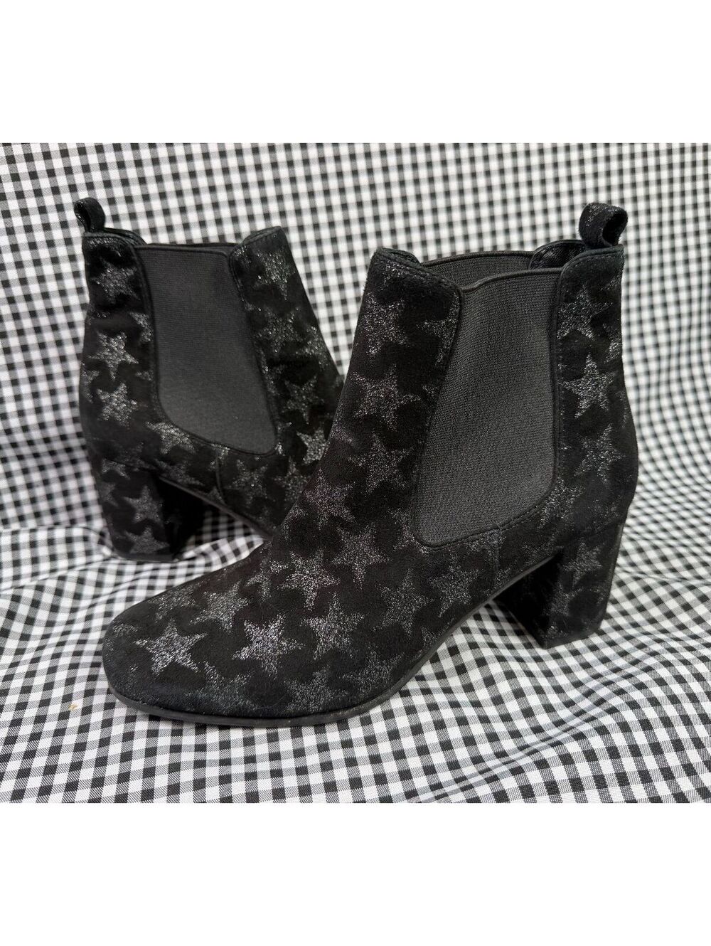 Kennel & Schmenger Women 8.5 Black Metallic Star Chelsea Ankle Boots UK 6